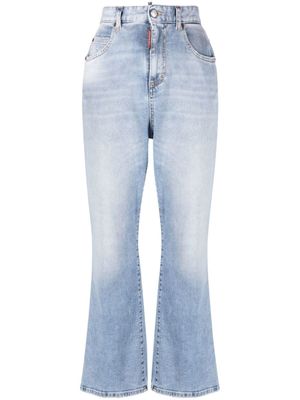 DSQUARED2 jean évasé court à taille haute - Bleu