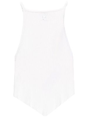 Courrèges débardeur Pointy en maille nervurée - Blanc