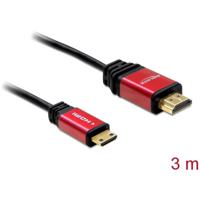 Delock 84337 HDMI-kabel HDMI Aansluitkabel HDMI-A-stekker, HDMI-mini-C-stekker 3.00 m Zwart 4K UHD, Vergulde steekcontacten - thumbnail