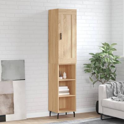 Hoge kast 34,5x34x180 cm bewerkt hout sonoma eikenkleurig