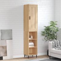 Hoge kast 34,5x34x180 cm bewerkt hout sonoma eikenkleurig