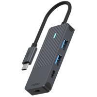 Rapoo USB-C Hub, USB-C naar USB-A en USB-C, grijs USB Hub Grijs