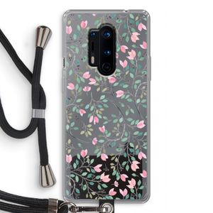 Sierlijke bloemen: OnePlus 8 Pro Transparant Hoesje met koord