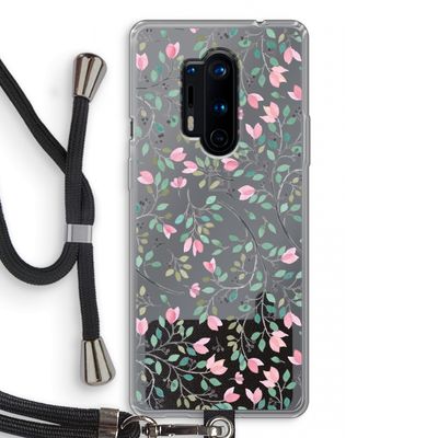 Sierlijke bloemen: OnePlus 8 Pro Transparant Hoesje met koord