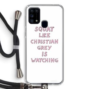 Christian Grey: Samsung Galaxy M31 Transparant Hoesje met koord