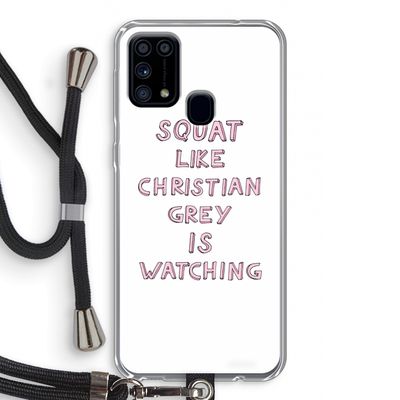 Christian Grey: Samsung Galaxy M31 Transparant Hoesje met koord