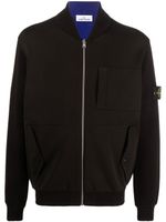 Stone Island sweat zippé à patch Compass - Noir