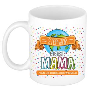 Naam mok mama Stephanie - wit - de beste - keramiek - 300 ml - Moederdag/verjaardag