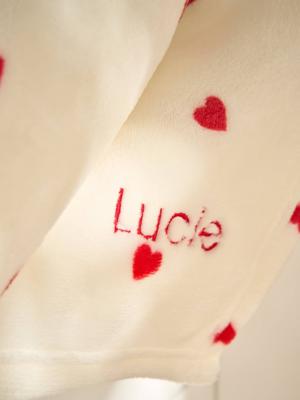 Bedrukte fleece deken. rood, bedrukt