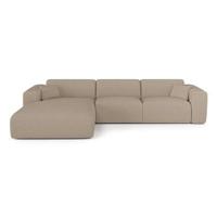 Sofa links hoek cabrio dunlopillo 5 zits bouclette taupe - thumbnail