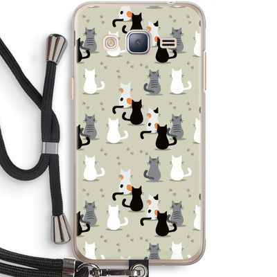 Katten: Samsung Galaxy J3 (2016) Transparant Hoesje met koord