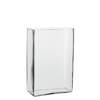 Hoge vaas/accubak transparant glas rechthoekig 20 x 10 x 30 cm   -