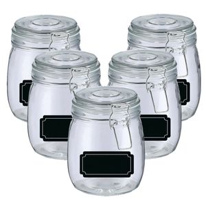 Weckpotten/inmaakpotten - 10x - 750 ml - glas - met beugelsluiting - incl. etiketten - Weckpotten