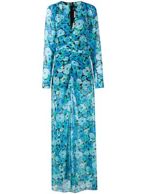 ROTATE BIRGER CHRISTENSEN robe longue à fleurs - Bleu