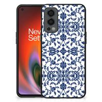 OnePlus Nord 2 Bloemen Hoesje Flower Blue OnePlus Nord 2 Bloemen Hoesje Flower Blue