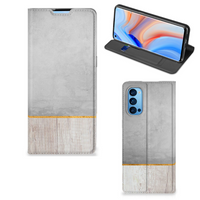 OPPO Reno4 Pro 5G Book Wallet Case Wood Concrete