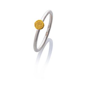 Ring met een ornament van riviergoud, zilver Maat: 52
