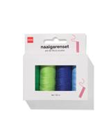 HEMA Naaigarenset 100m licht- en donkerblauw licht- en donkergroen - 4 stuks (blauw)