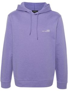 A.P.C. hoodie en coton à logo imprimé - Violet