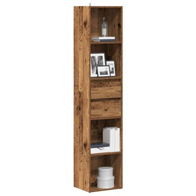 Boekenkast 36x30x171 cm bewerkt hout oud houtkleurig