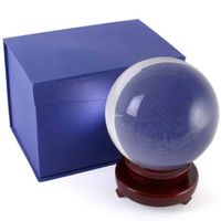 Kristallen Bol met Houten Standaard (15 cm) - thumbnail