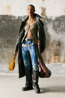 Nauwsluitende blouse met bandjes - GREEN - L