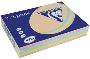 Clairefontaine Trophée Pastel A4, 160 g, 5x50 vel, geassorteerde kleuren