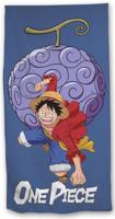 One Piece badhanddoek 70 x 140 cm polyester blauw/paars