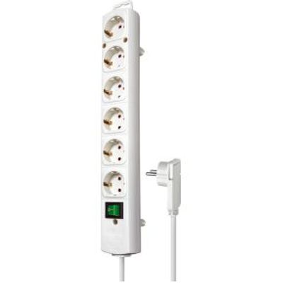 Stekkerdoos Comfort-Line 6-Wegs 2.00 m Wit - Geaard
