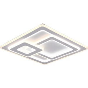 LED Plafondlamp - Plafondverlichting - Trion Mirna - 76W - Aanpasbare Kleur - Afstandsbediening - Dimbaar - Vierkant - Mat Wit - Aluminium