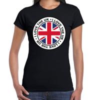 Verkleed T-shirt voor dames - UK - zwart - supporter - themafeest