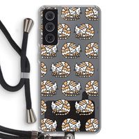Slapende poes: Samsung Galaxy S21 FE Transparant Hoesje met koord