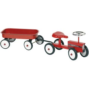 loopauto tractor met aanhanger