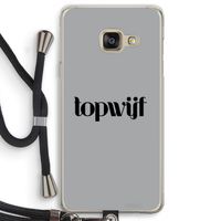 Topwijf Grijs Zwart: Samsung Galaxy A3 (2016) Transparant Hoesje met koord