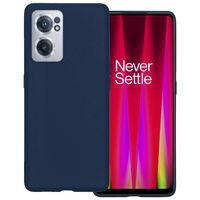 Basey OnePlus Nord CE 2 Hoesje Siliconen Hoes Case Cover - Donkerblauw - thumbnail