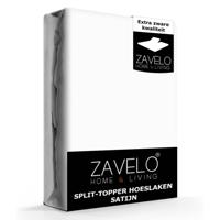 Zavelo Splittopper Hoeslaken Satijn Wit-Lits-jumeaux (180x220 cm) - thumbnail