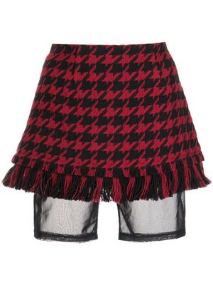 Monse minijupe à motif pied-de-poule - Rouge