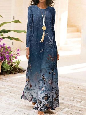 Casual Loose Floral Dress With No Casual Loose Floral Dress With No