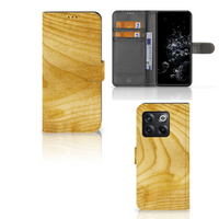 OnePlus 10T Book Style Case Licht Hout - thumbnail