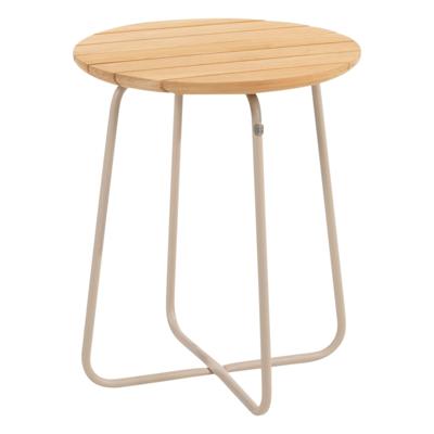 4SO Verdi bijzettafel teak 45cm rond frame latte