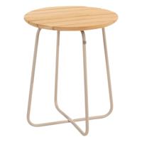 4SO Verdi bijzettafel teak 45cm rond frame latte