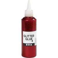 Creativ Company Glitterlijm, rood, 118 ml/ 1 fles