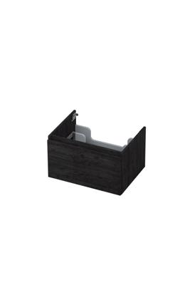 Onderkast INK 1 lade greeploos met houten keerlijst 60 cm x 45 cm x 35 cm Houtskool eiken 1257508