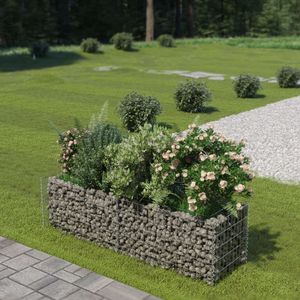 VidaXL Gabion plantenbak verhoogd 180x50x50 cm gegalvaniseerd staal