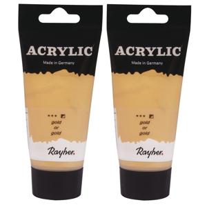 Acrylverf/hobbyverf op waterbasis - 3x - goud - 75 ml - Schilderen/knutselen