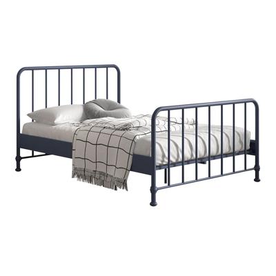 Leen Bakker - Vipack Bed Bronxx - Denim - 140x200 Cm - Metaal - Blauw - 208x146.5x110 Cm