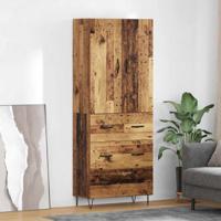 Hoge kast met lade 2 pcs Oudhout Bewerkt hout