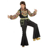 Grote maat gekleurde disco blouse voor heren