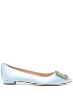 Manolo Blahnik ballerines Hangisiflat à boucle starssée - Bleu