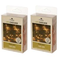 Anna's Collection Kerstverlichting - 2x - daadverlichting - warm wit - 100 lampjes - op batterijen Anna's Collection Kerstverlichting - 2x - daadverlichting - warm wit - 100 lampjes - op batterijen